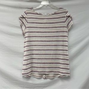 Market & Spruce Cream Stripe T-shirt Size XL